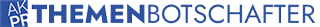 Blaues Logo mit der Schrift Themenbotschafter